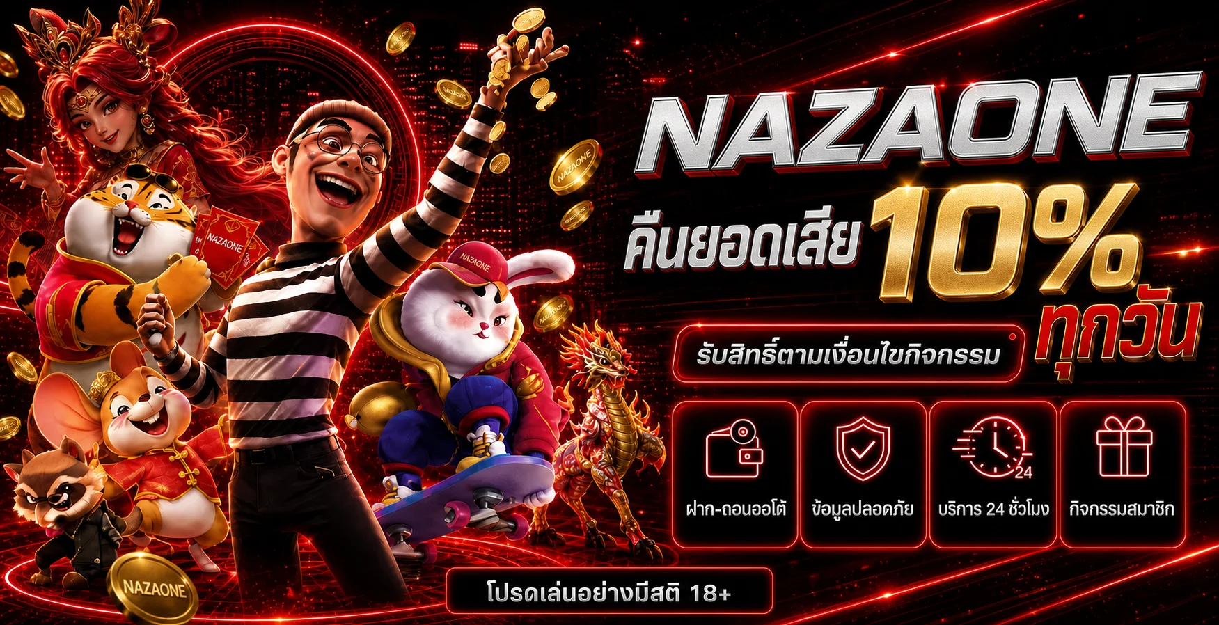กิจกรรมคืนยอดเสียของ NAZAONE พร้อมข้อความเงื่อนไข